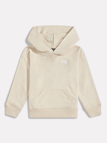 New Balance Kids' French Terry Small Logo Hoodie, Linen