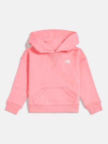 New Balance Kids' French Terry Small Logo Hoodie, Pink