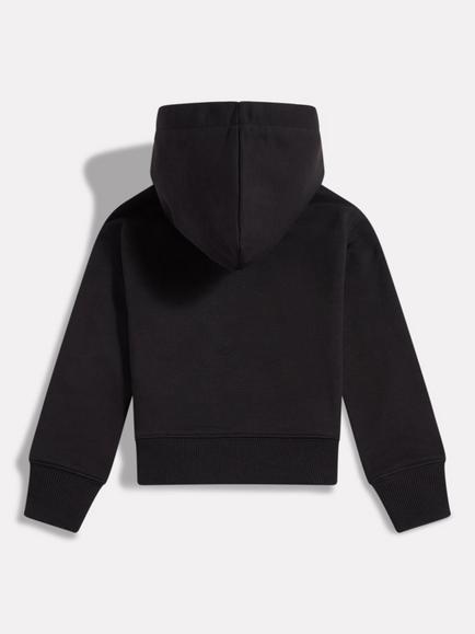New Balance Kids' Stacked Logo Hoodie, Caviar - view 2, Caviar