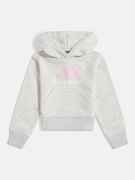 New Balance Kids' Cotton Blend Hoodie, Ash Heather, Ash Heather