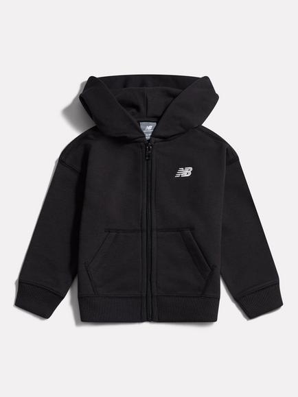 New Balance Kids' Small Logo Zip Hoodie, Black, Black