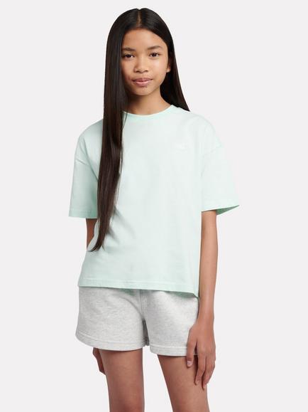 New Balance Kids' Cotton Jersey Logo T-Shirt, Jade Green, Jade Green