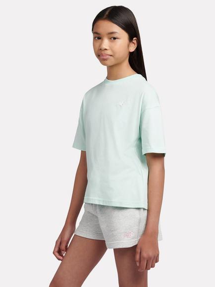 New Balance Kids' Cotton Jersey Logo T-Shirt, Jade Green - view 2, Jade Green