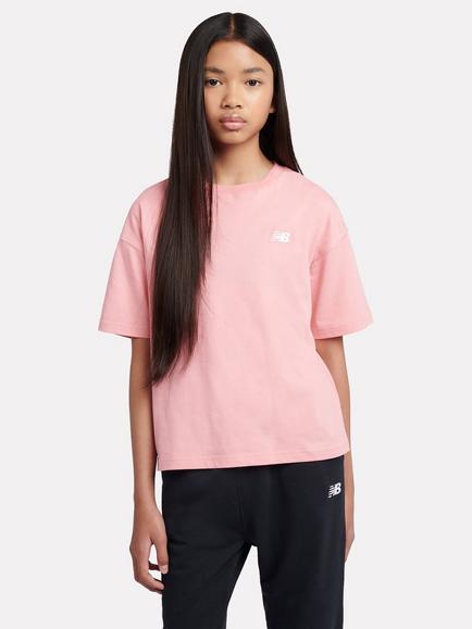 New Balance Kids' Jersey Logo T-Shirt, Pink, Pink