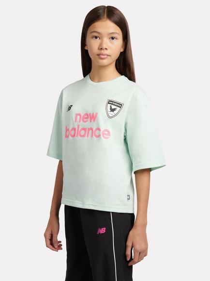 New Balance Kids' Megaspeed Graphic Football Shirt, Jade - view 2, Jade