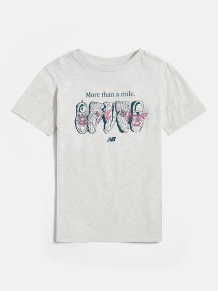 New Balance Kids' More Than A Mile Graphic T-Shirt, Ash, Ash