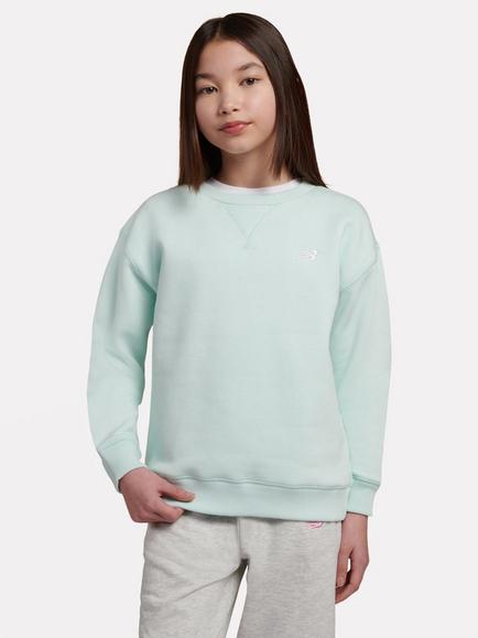 New Balance Kids' Small Logo Fleece Crew Sweatshirt, Cosmic Jade, Cosmic Jade