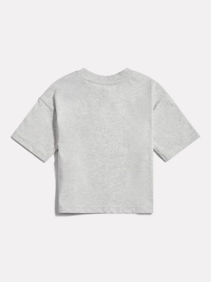 New Balance Kids' Cotton Blend Small Logo T-Shirt, Grey Marl - view 2, Grey Marl