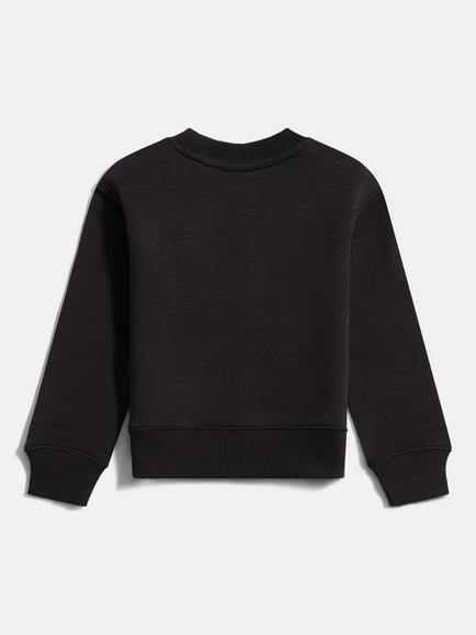 New Balance Kids' Stacked Logo Fleece Sweatshirt - view 2, Black