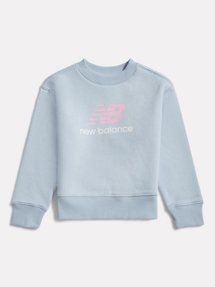 New Balance Kids' Stacked Logo Fleece Sweatshirt, Oxford Blue, Oxford Blue