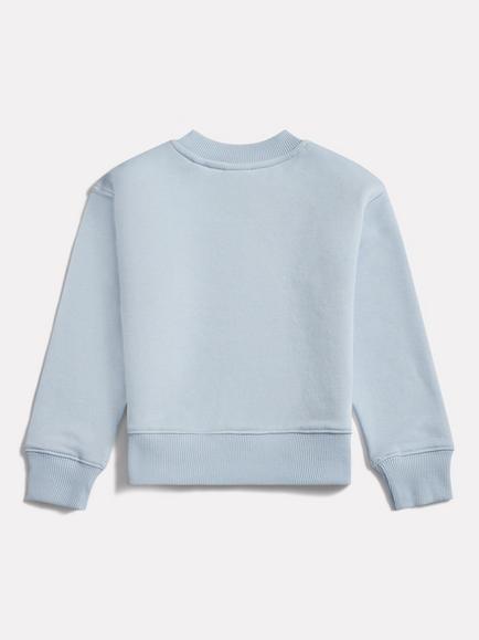 New Balance Kids' Stacked Logo Fleece Sweatshirt, Oxford Blue - view 2, Oxford Blue