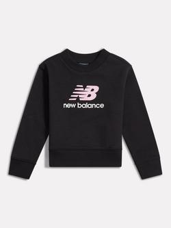 New Balance Kids' Crew Neck Stack Logo Sweatshirt, Caviar