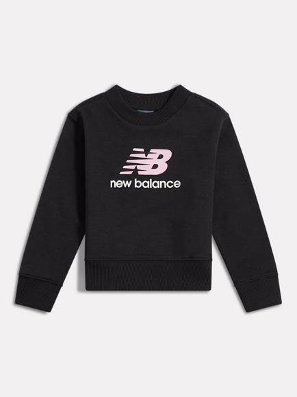 New Balance Kids' Crew Neck Stack Logo Sweatshirt, Caviar