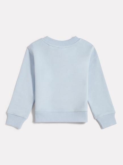 New Balance Kids' Stacked Logo Crew Neck Jumper, Oxford Blue - view 2, Oxford Blue
