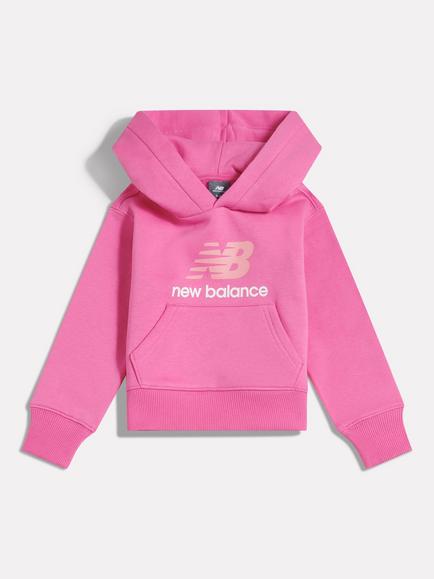 New Balance Kids' Relaxed Stacked Logo Hoodie, Pink, Pink