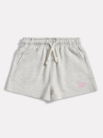 New Balance Kids' Drawstring Shorts, Grey Marl, Grey Marl