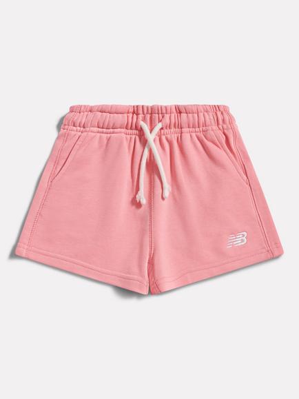 New Balance Kids' Cotton Rich Drawstring Shorts, Double Bubble, Double Bubble