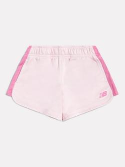 New Balance Kids' Curved Hem Shorts, Light Raspberry, Light Raspberry