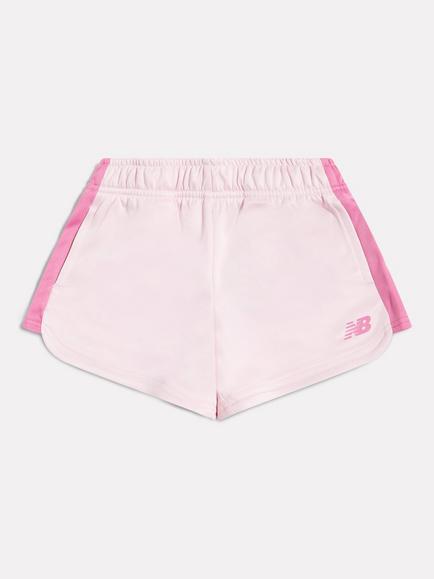 New Balance Kids' Curved Hem Shorts, Light Raspberry, Light Raspberry