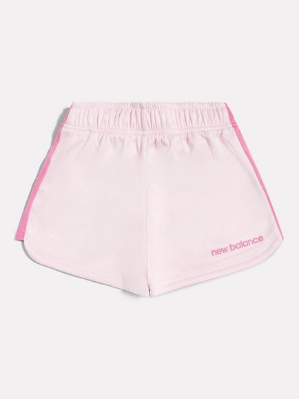 New Balance Kids' Curved Hem Shorts, Light Raspberry - view 2, Light Raspberry