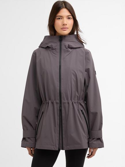 Barbour International Short Kyra Waterproof Hooded Jacket, Lavender Grey, Lavender Grey