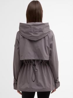 Barbour International Short Kyra Waterproof Hooded Jacket, Lavender Grey - view 2, Lavender Grey