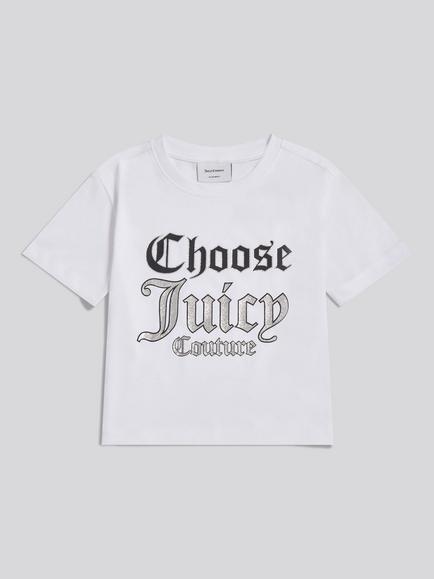 Juicy Couture Kids' Cropped Slog T-Shirt, Bright White, Bright White