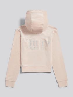 Juicy Couture Kids' Diamante Zip Hoodie, Gray Morn - view 2, Gray Morn