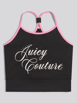 Juicy Couture Kids' Cropped Dance Top, Black/Multi, Black/Multi