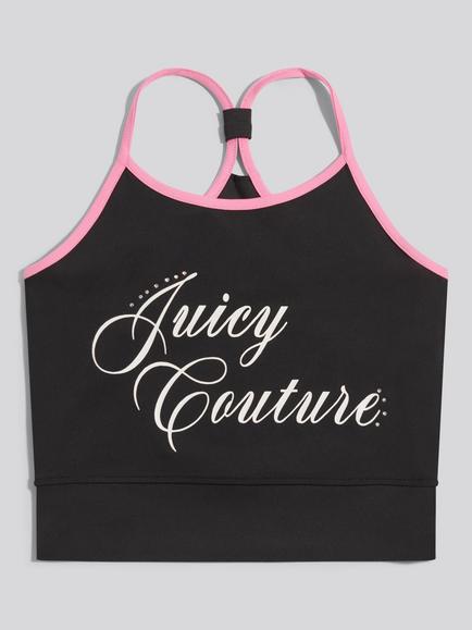 Juicy Couture Kids' Cropped Dance Top, Black/Multi, Black/Multi