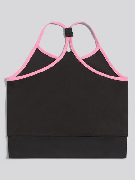 Juicy Couture Kids' Cropped Dance Top, Black/Multi - view 2, Black/Multi