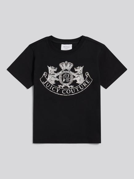 Juicy Couture Kids' Heritage Diamante Fitted T-Shirt, Black