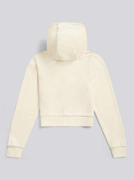 Juicy Couture Kids' Velour Zip Through Hoodie, Almond Oil - view 2, Almond Oil