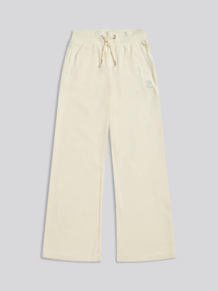 Juicy Couture Kids' Velour Straight-Leg Drawstring Joggers, Almond Oil, Almond Oil