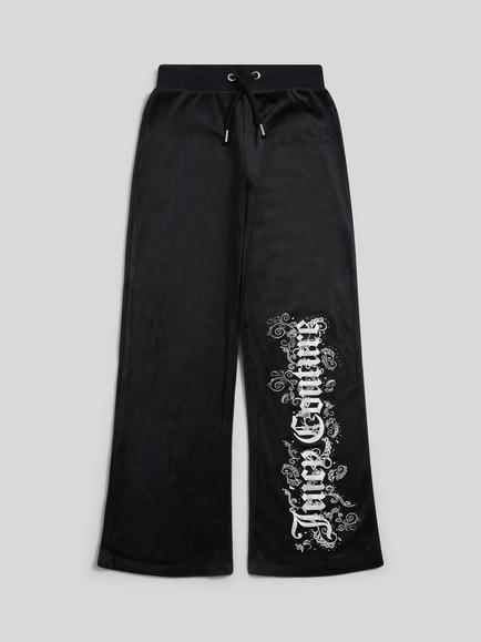 Juicy Couture Kids' Velour Drawstring Straight Leg Joggers, Jet Black, Jet Black