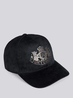 Juicy Couture Kids' Logo Velour Baseball Cap, Black