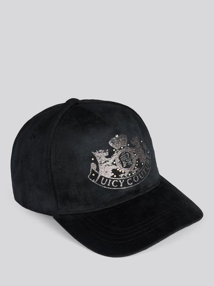 Juicy Couture Kids' Logo Velour Baseball Cap, Black
