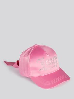 Juicy Couture Kids' Satin Diamante Bow Back Cap, Sachet Pink, Sachet Pink