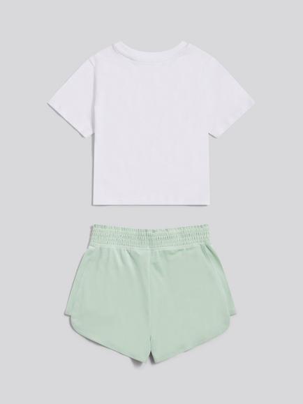 Juicy Couture Kids' T-Shirt and Velour Shorts Set, Misty Jade - view 2, Misty Jade