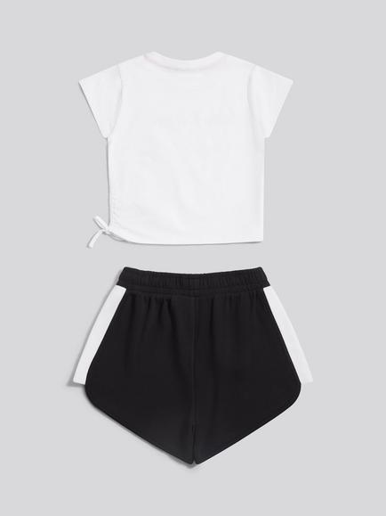 Juicy Couture Kids' Crew T-Shirt and Shorts Set, Black/White - view 2, Black/White