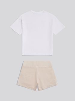 Juicy Couture Kids' Jersey T-Shirt and Velour Shorts Set, Shell - view 2, Shell