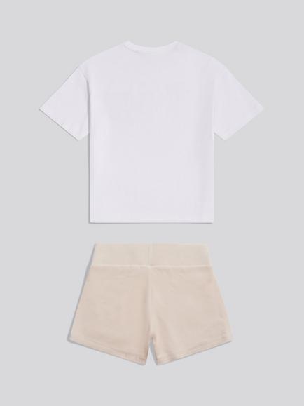 Juicy Couture Kids' Jersey T-Shirt and Velour Shorts Set, Shell - view 2, Shell