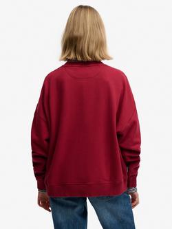 Superdry Essential Logo Crew Sweatshirt, Bordeaux Red - view 2, Bordeaux Red