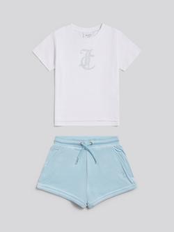 Juicy Couture Kids' Velour T-Shirt and Shorts Set, Nantucket Breeze, Nantucket Breeze