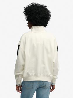 Superdry Country Club Appliqué Half Zip Jacket, Cream - view 2, Cream