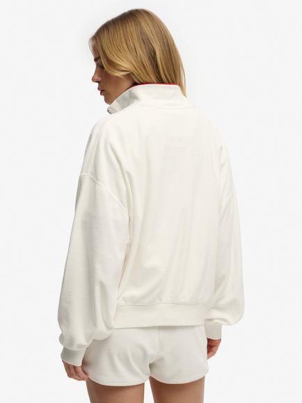 Superdry Heritage Terry Half Zip Sweatshirt - view 2, Cream