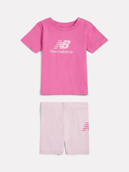 New Balance Kids' Cycle Shorts and T-Shirt Set, Pink, Pink