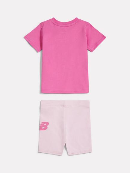 New Balance Kids' Cycle Shorts and T-Shirt Set, Pink - view 2, Pink