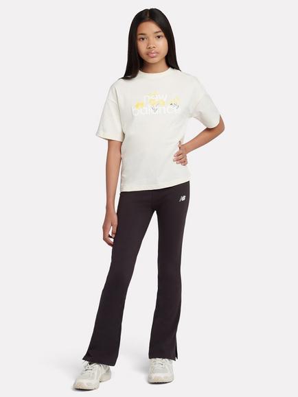 New Balance Kids' Flare Leggings and T-Shirt Set, Linen/Black, Linen/Black