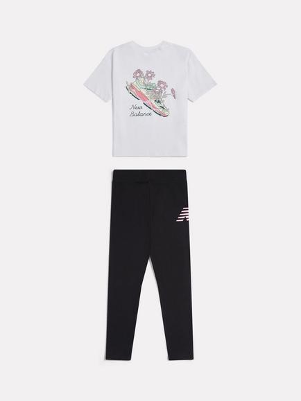 Juicy Couture Kids' Floral Shoe T-Shirt and Leggings Set, Bright White/Multi, Bright White/Multi